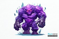 Fantasy Golem with an Purple Aura PNG Clipart Product Image 1
