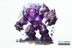 Fantasy Golem with an Purple Aura PNG Clipart Product Image 1