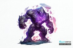 Fantasy Golem with an Purple Aura PNG Clipart Product Image 1