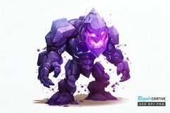 Fantasy Golem with an Purple Aura PNG Clipart Product Image 1