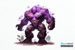 Fantasy Golem with an Purple Aura PNG Clipart Product Image 1