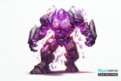 Fantasy Golem with an Purple Aura PNG Clipart Product Image 1