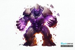Fantasy Golem with an Purple Aura PNG Clipart Product Image 1