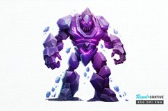 Fantasy Golem with an Purple Aura PNG Clipart Product Image 1
