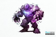 Fantasy Golem with an Purple Aura PNG Clipart Product Image 1