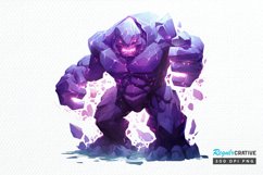 Fantasy Golem with an Purple Aura PNG Clipart Product Image 1