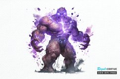 Fantasy Golem with an Purple Aura PNG Clipart Product Image 1