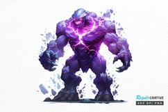 Fantasy Golem with an Purple Aura PNG Clipart Product Image 1