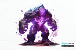 Fantasy Golem with an Purple Aura PNG Clipart Product Image 1