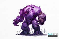 Fantasy Golem with an Purple Aura PNG Clipart Product Image 1