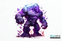 Fantasy Golem with an Purple Aura PNG Clipart Product Image 1