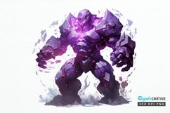 Fantasy Golem with an Purple Aura PNG Clipart Product Image 1