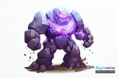 Fantasy Golem with an Purple Aura PNG Clipart Product Image 1