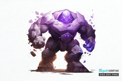 Fantasy Golem with an Purple Aura PNG Clipart Product Image 1