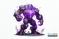 Fantasy Golem with an Purple Aura PNG Clipart Product Image 1