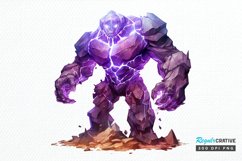 Fantasy Golem with an Purple Aura PNG Clipart Product Image 1