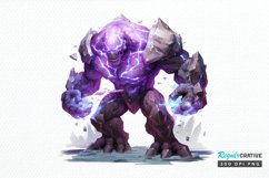 Fantasy Golem with an Purple Aura PNG Clipart Product Image 1