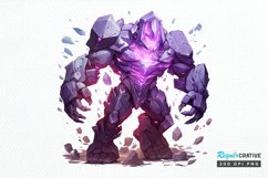 Fantasy Golem with an Purple Aura PNG Clipart Product Image 1