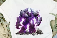 Fantasy Golem with an Purple Aura PNG Clipart Product Image 2