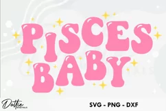 Pisces Baby SVG DXF PNG Zodiac Star Sign Product Image 1