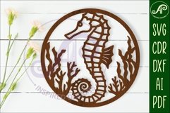 Seahorse wall art sign, SVG file Product Image 1