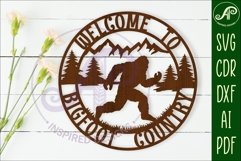 welcome to Bigfoot country wall art sign, SVG file Product Image 1