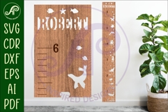 Ocean animals personalized kids height chart in Imperial Product Image 1