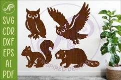 Woodland animal Silhouette animals for laser cutting 2 Product Image 1