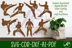 Martial arts male Silhouette laser cut wall art Product Image 1