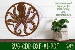 Octopus wall art sign, SVG file Product Image 1