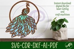 Peacock sign svg laser cut file Product Image 1