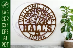 Welcome to the family home tree name wall art sign, SVG Product Image 1