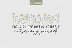 Floral Motivational Self-Care Quotes T-Shirt Design 07 Product Image 1