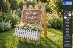 A-Frame Welcome Sign Laser Cut | Outdoor Decor | Garden SVG Product Image 1