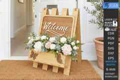 A-Frame Welcome Sign Laser Cut | Outdoor Decor | Garden SVG Product Image 1