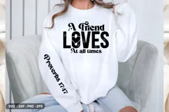 A Friend Loves At All - Christian Sleeve T-Shirt Design Product Image 2