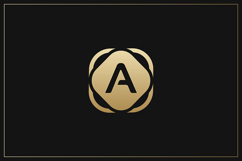 A Letter Gold Logo Brand Product Image 1