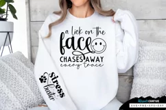 A Lick On The Face Chases Sleeve SVG, Dog SVG Design Product Image 1