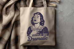 A Little Bit Dramatic SVG PNG, Funny Retro Woman Clipart Product Image 2