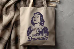A Little Bit Dramatic SVG PNG, Funny Retro Woman Clipart Product Image 2