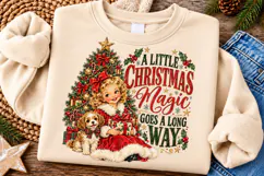 A Little Christmas Magic Goes a Long Way PNG | Vintage Product Image 2