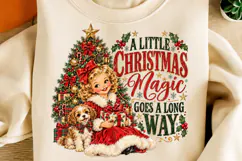 A Little Christmas Magic Goes a Long Way PNG | Vintage Product Image 1