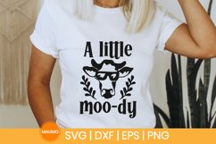 A little moo-dy | Funny svg quote Product Image 1