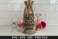 A Little Treat For Someone SVG - Valentine Wine Bag Design Product Image 1