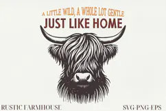 Rustic Farmhouse Line Art Clipart | SVG & PNG Product Image 1