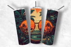 Summer Vibes 20oz Skinny Retro Tumbler Sublimation Design Product Image 1