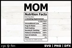 Mom nutrition svg file for Mother's Day Product Image 1