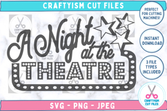 A Night at the Theatre Vintage Style Quote Sign Front image