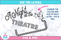 A Night at the Theatre Vintage Style Quote Sign expanded layers example