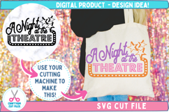 A Night at the Theatre Vintage Style Quote Sign Tote bag craft example